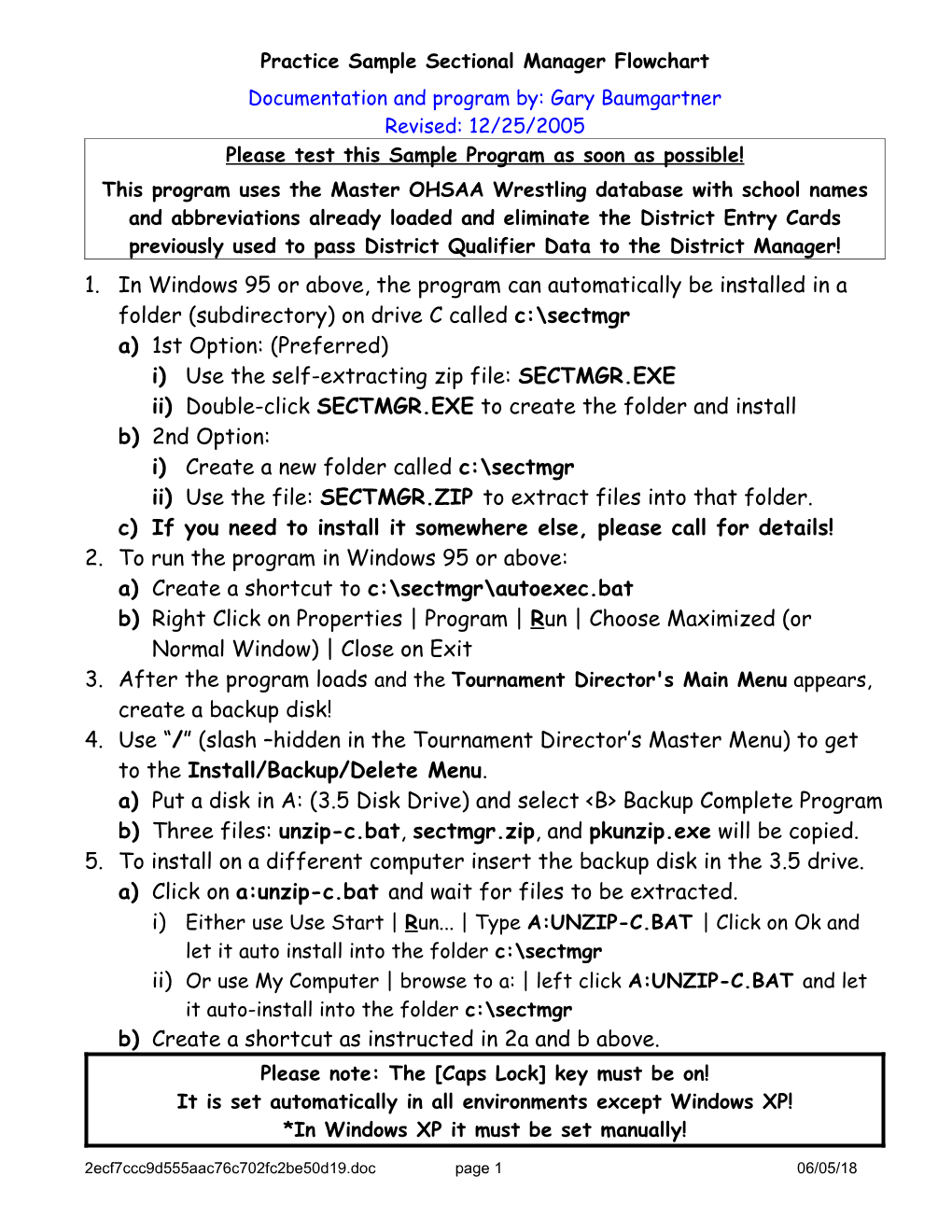 Practice Sectional Wrestling Sample Flowchart