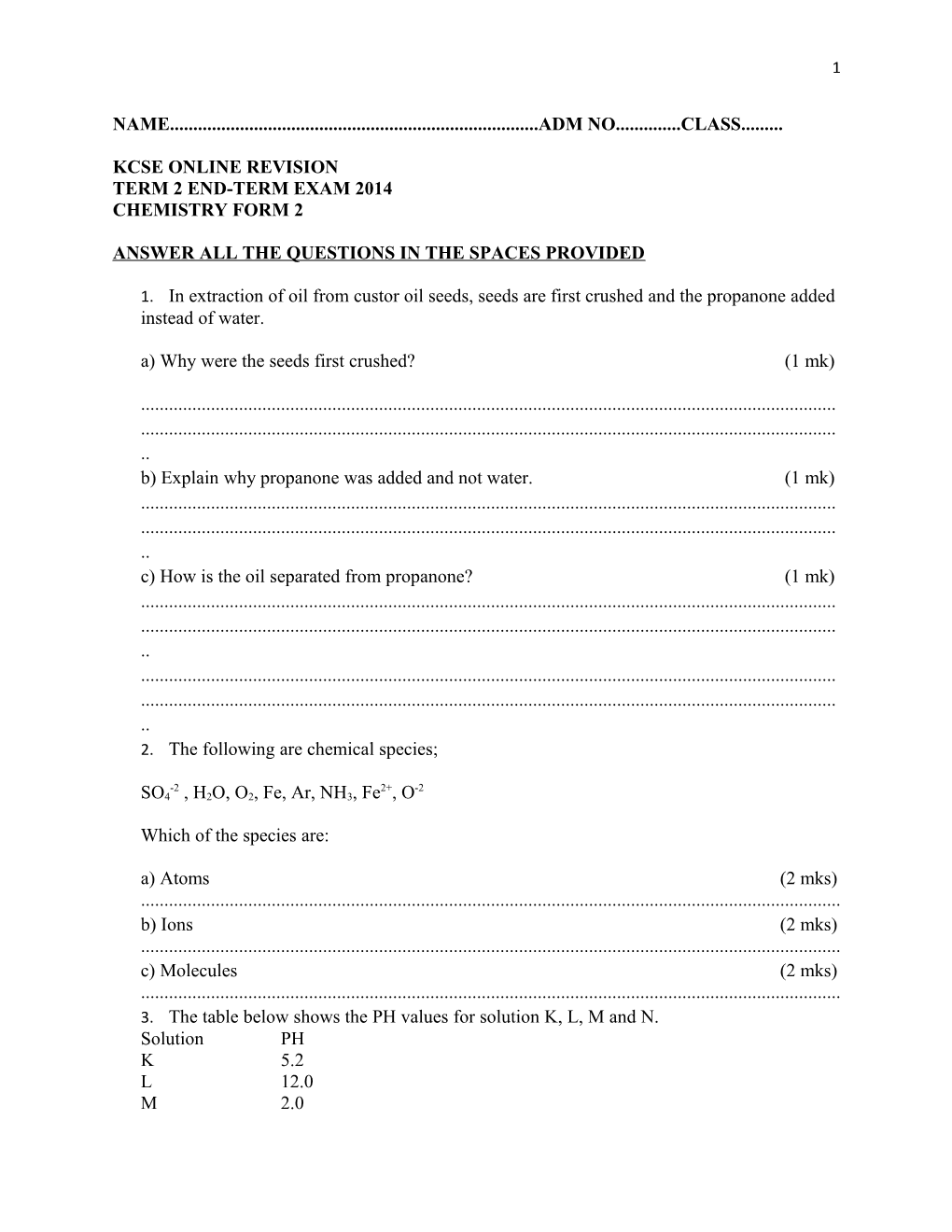 Term 2 End-Term Exam 2014