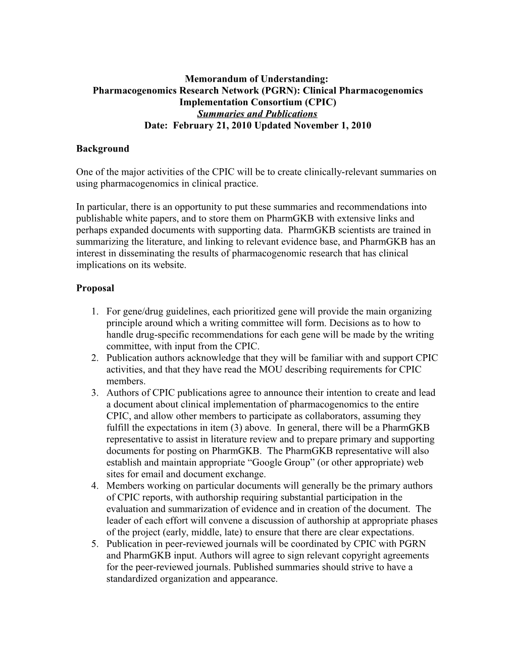 Pharmacogenomics Research Network (PGRN): Clinical Pharmacogenomics Implementation Consortium