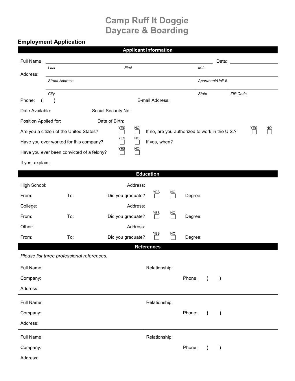 Employment Application s15