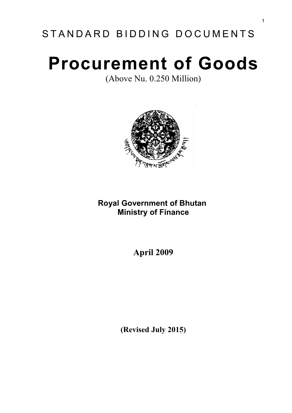 Procurement of Goods