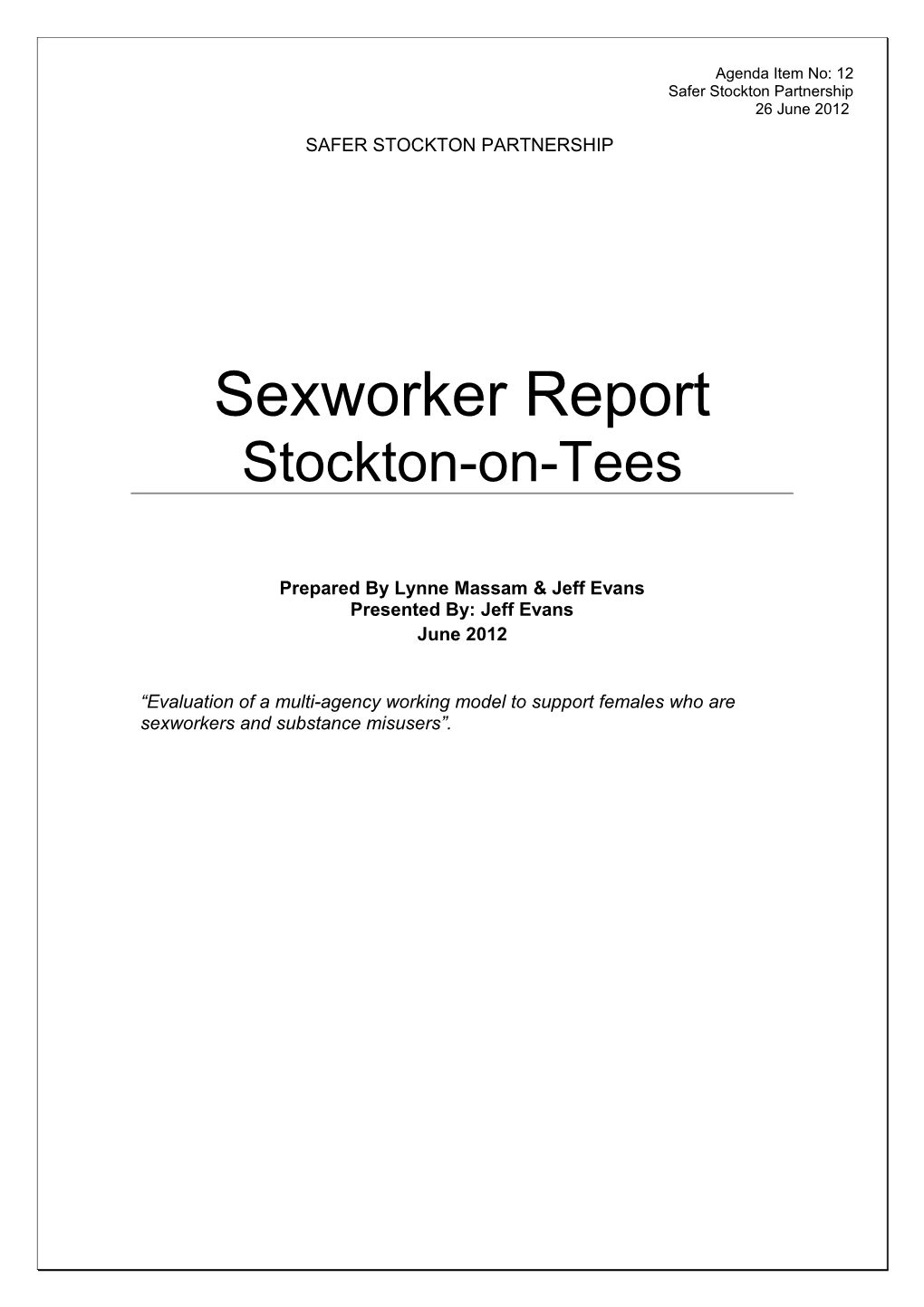 Stockton-On-Tees Sexworker Report