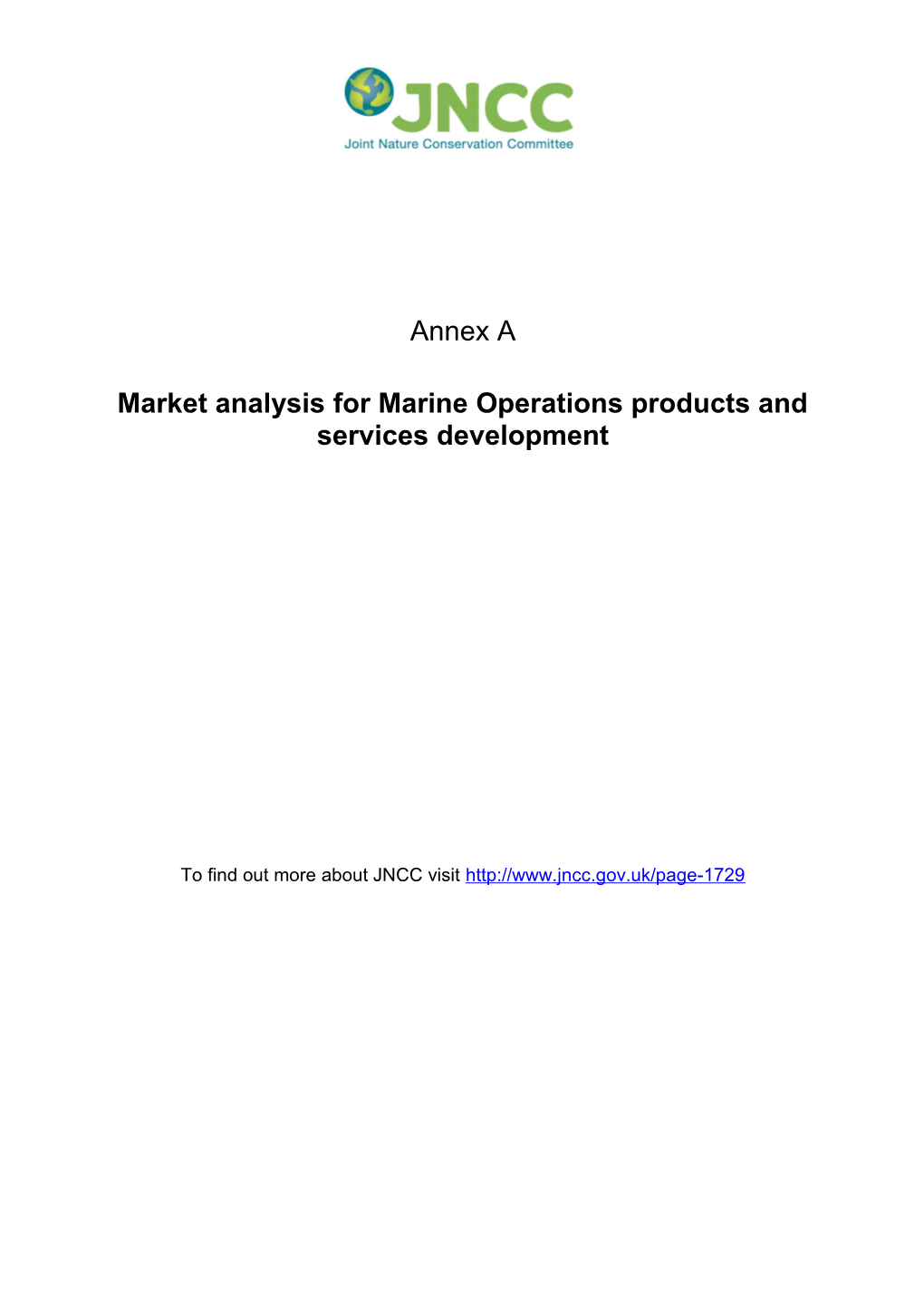 Market Analysis for Marine Operations Products and Services Development