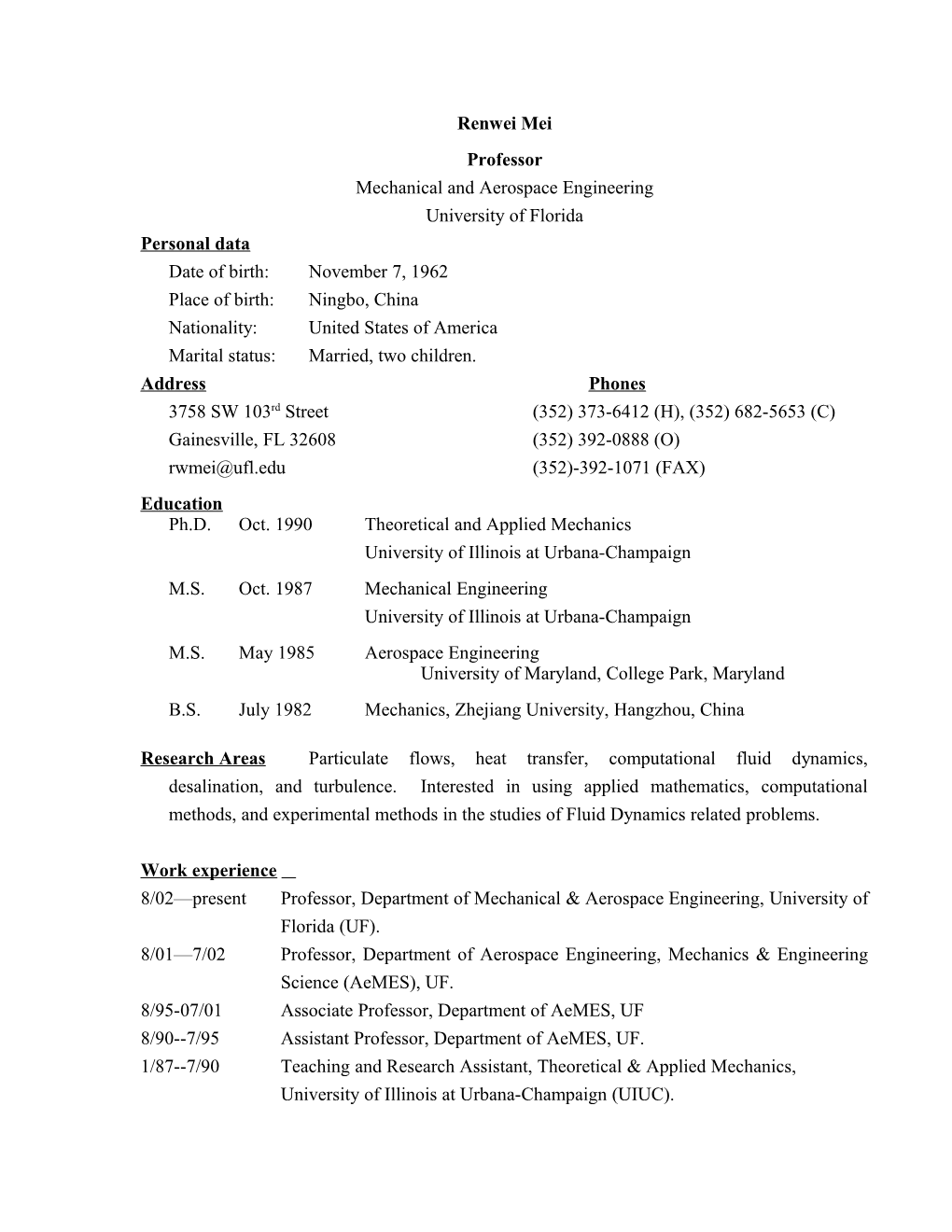 Mechanical and Aerospace Engineering