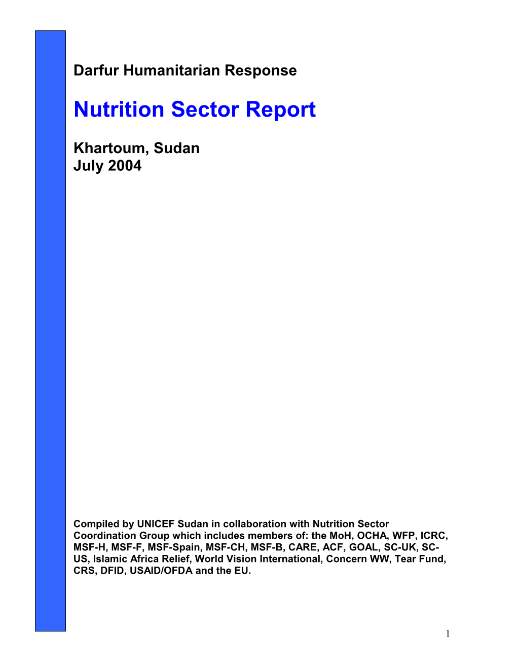 Nutrition Sector Report