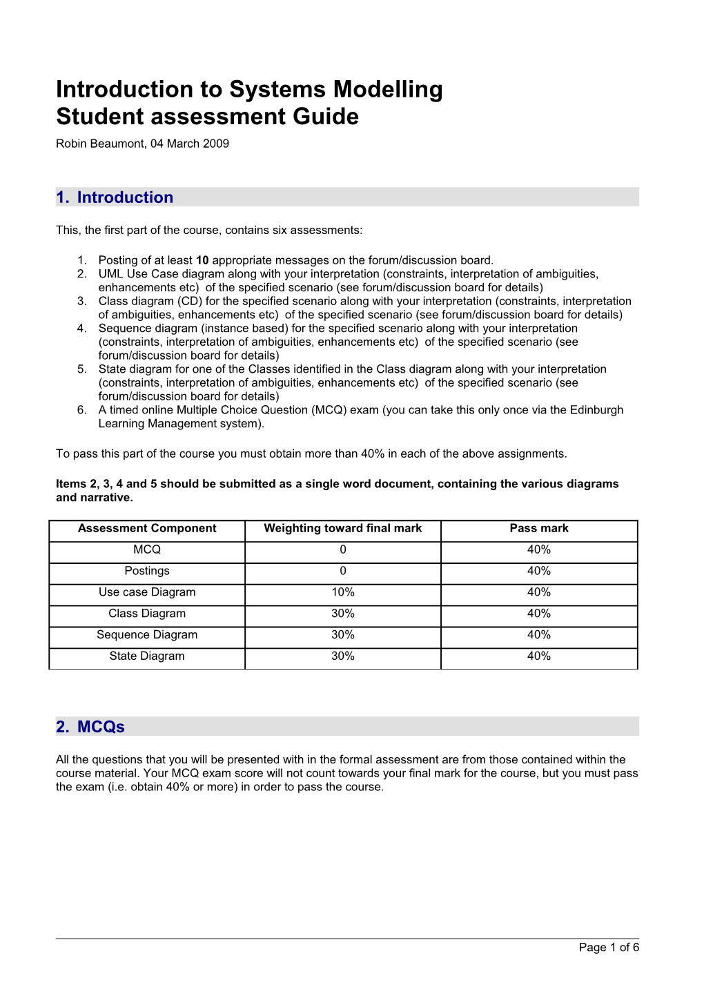 Msc Unit 6 Student Assessment Guide