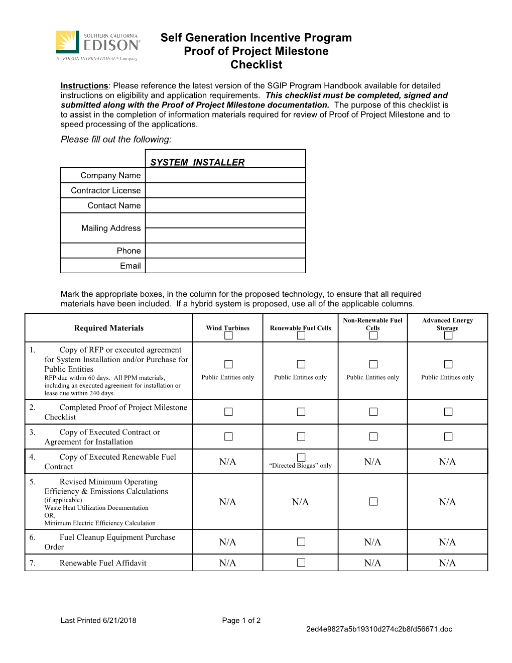 Self Generation Incentive Program s1