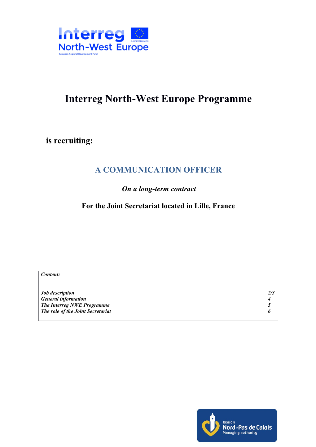 Interreg North-West Europe Programme