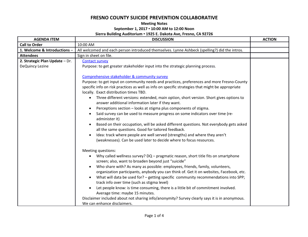 Fresno County Suicide Prevention Collaborative