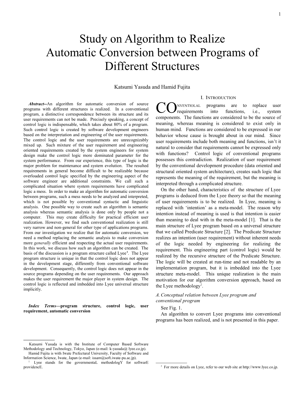 Automatic Conversion of Between Programs of Different Structures