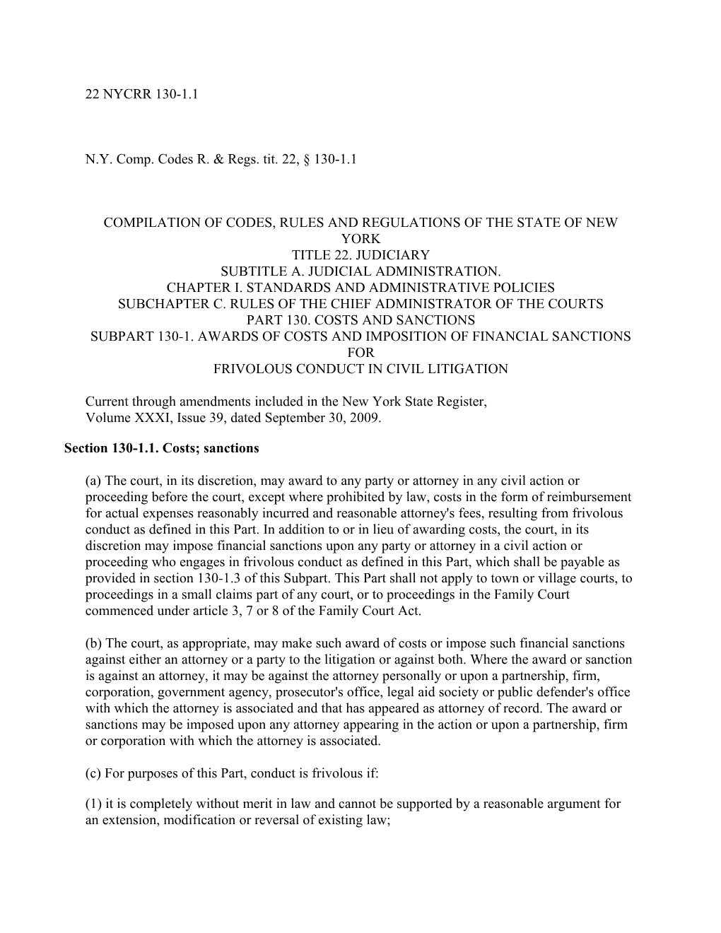 Compilation of Codes, Rules and Regulations of the State of New York