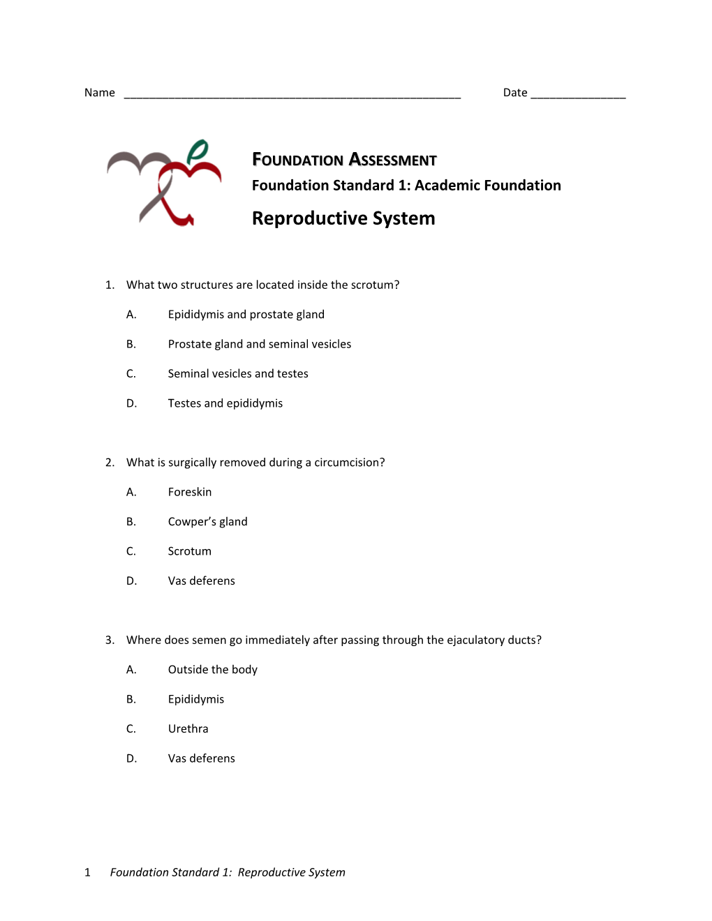 Foundation Standard 1: Academic Foundation