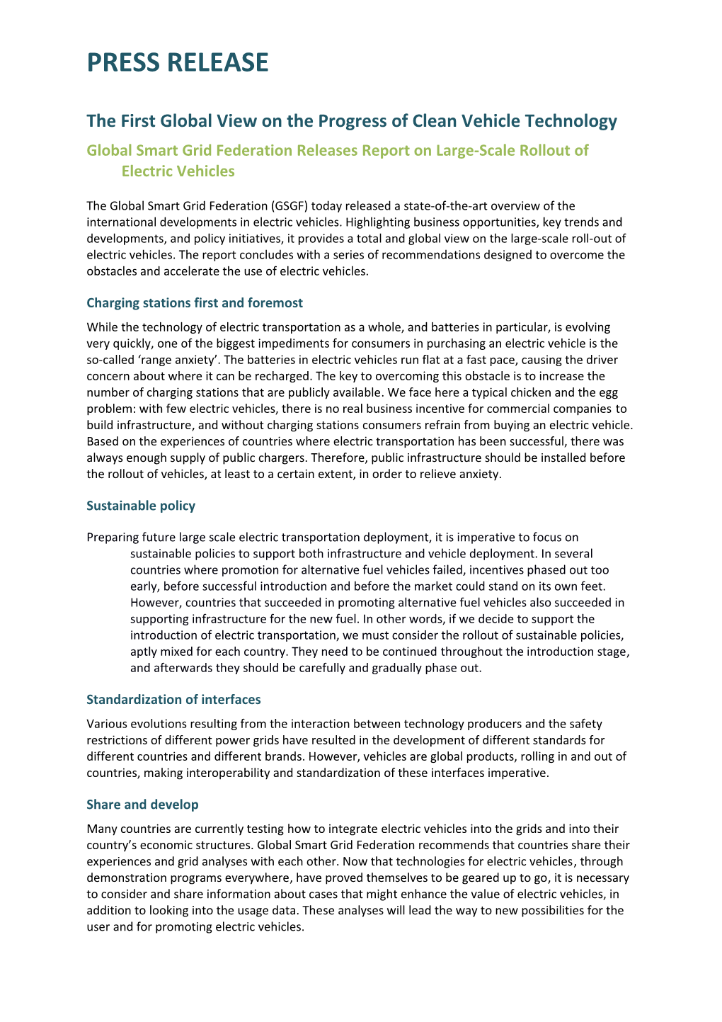 The First Global View on the Progress of Clean Vehicle Technology