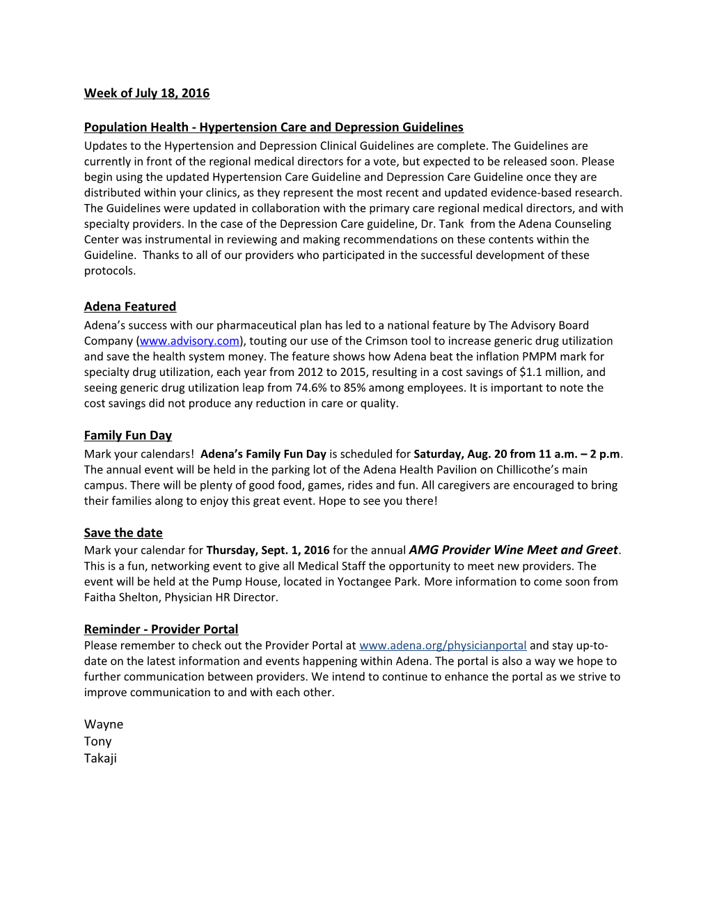 Population Health - Hypertension Care and Depression Guidelines