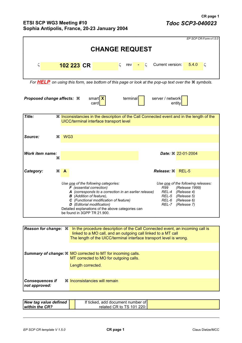 EP SCP CR Template V 1.5.0CR Page 1Claus Dietze/MCC