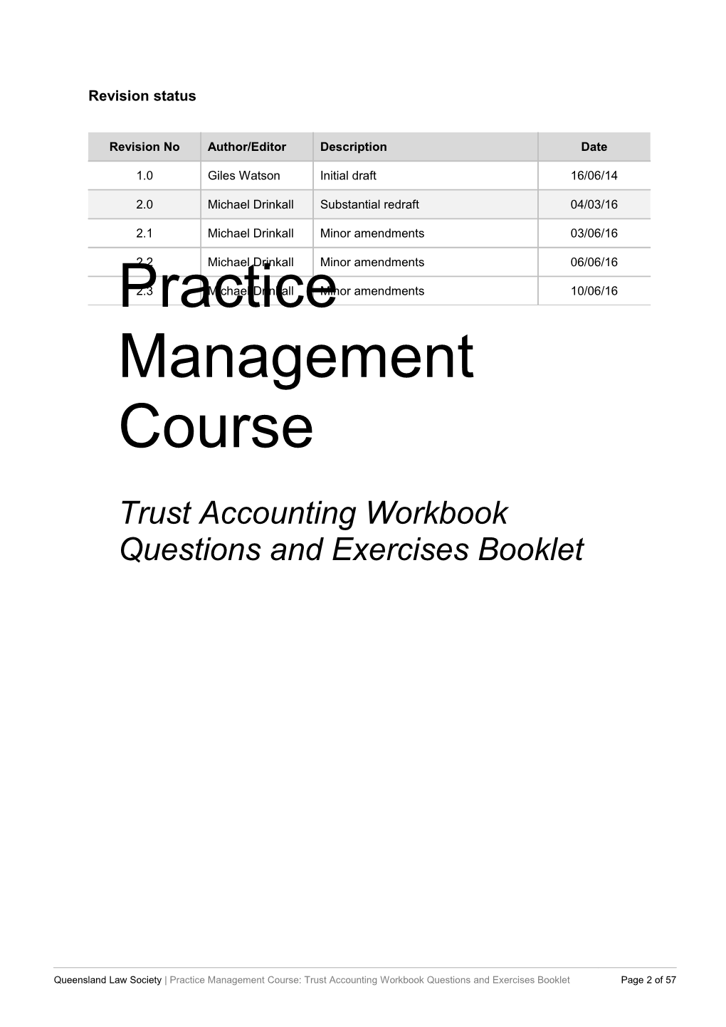 Section 1:Recognising Trust and Other Money