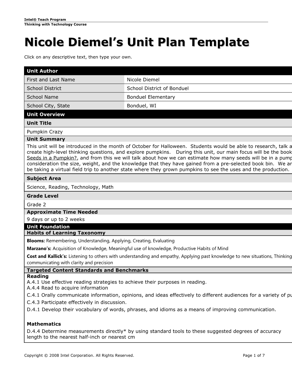 Unit Plan Template s15