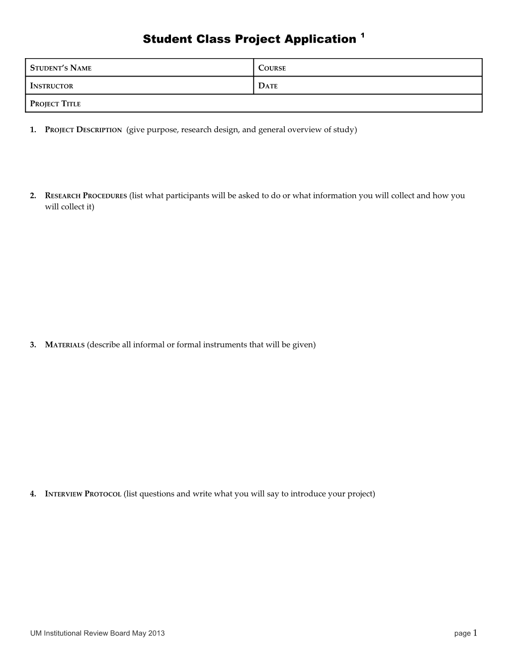 Student Class Project Application 1
