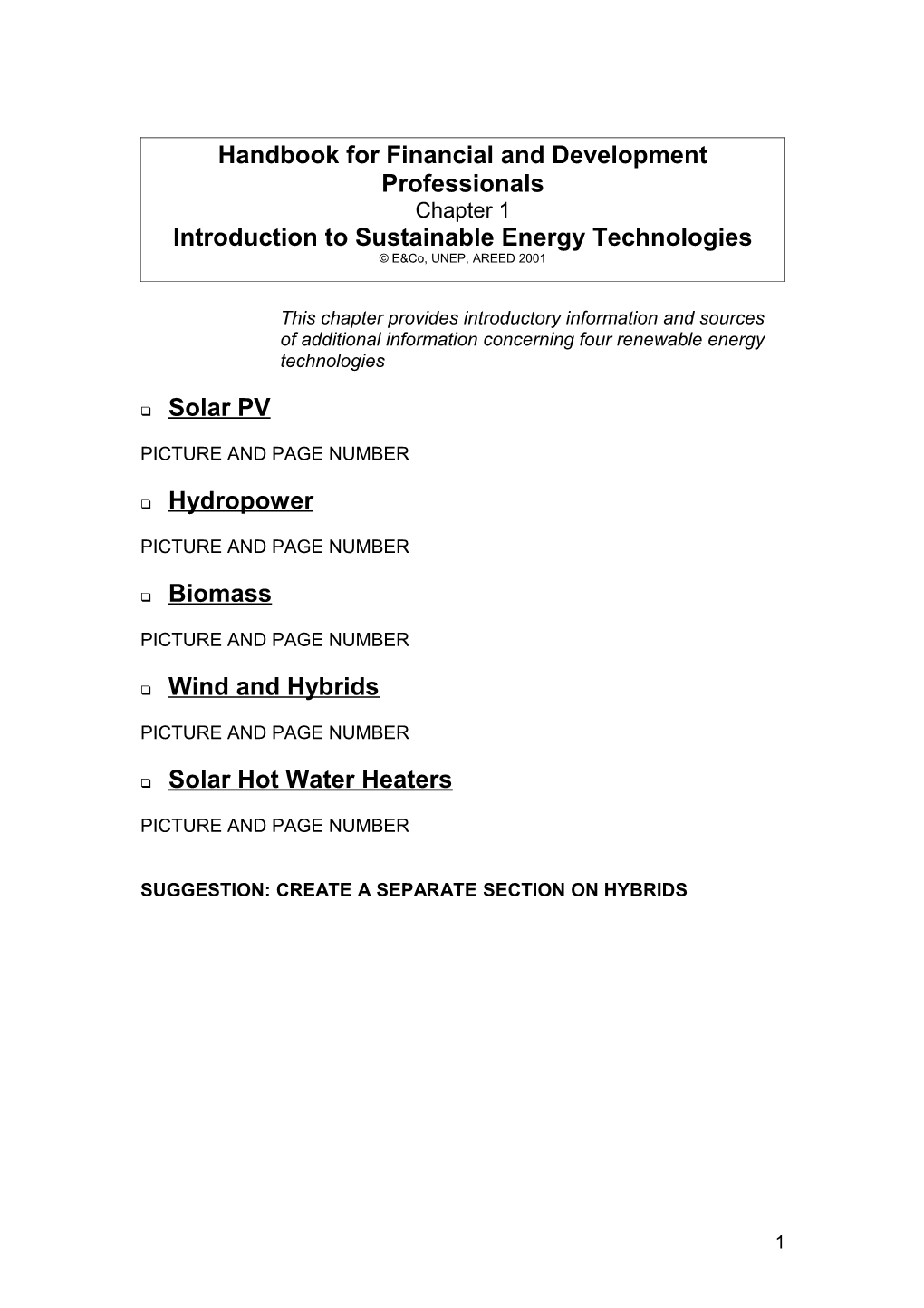 Introduction to Sustainable Energy Technologies