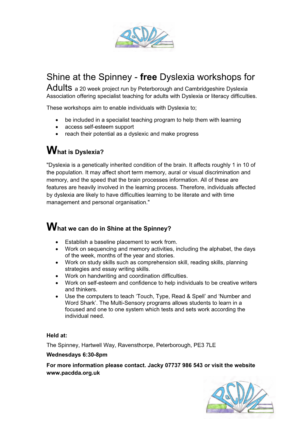 These Workshops Aim to Enable Individuals with Dyslexia To;