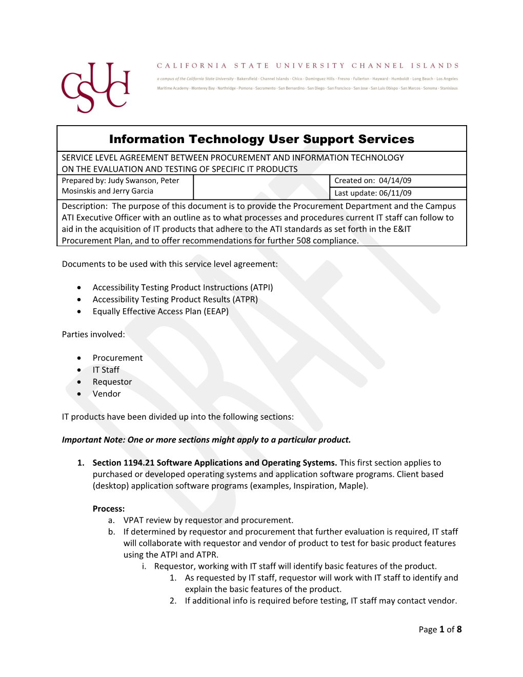 SLA Section 508 Testing