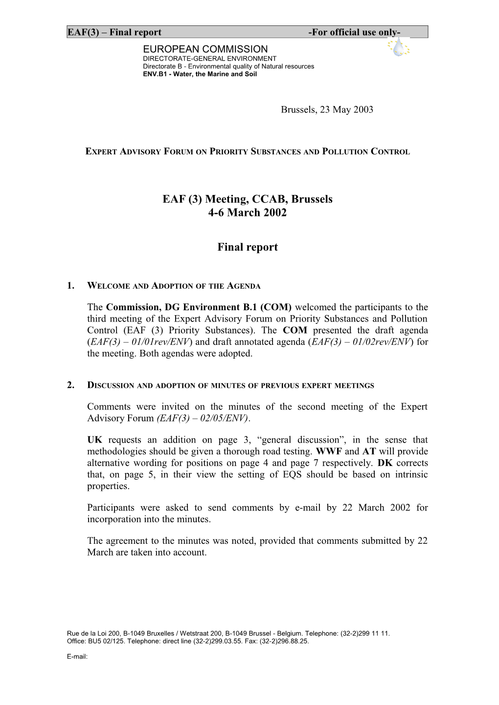 EAF(3) Final Report -For Official Use Only