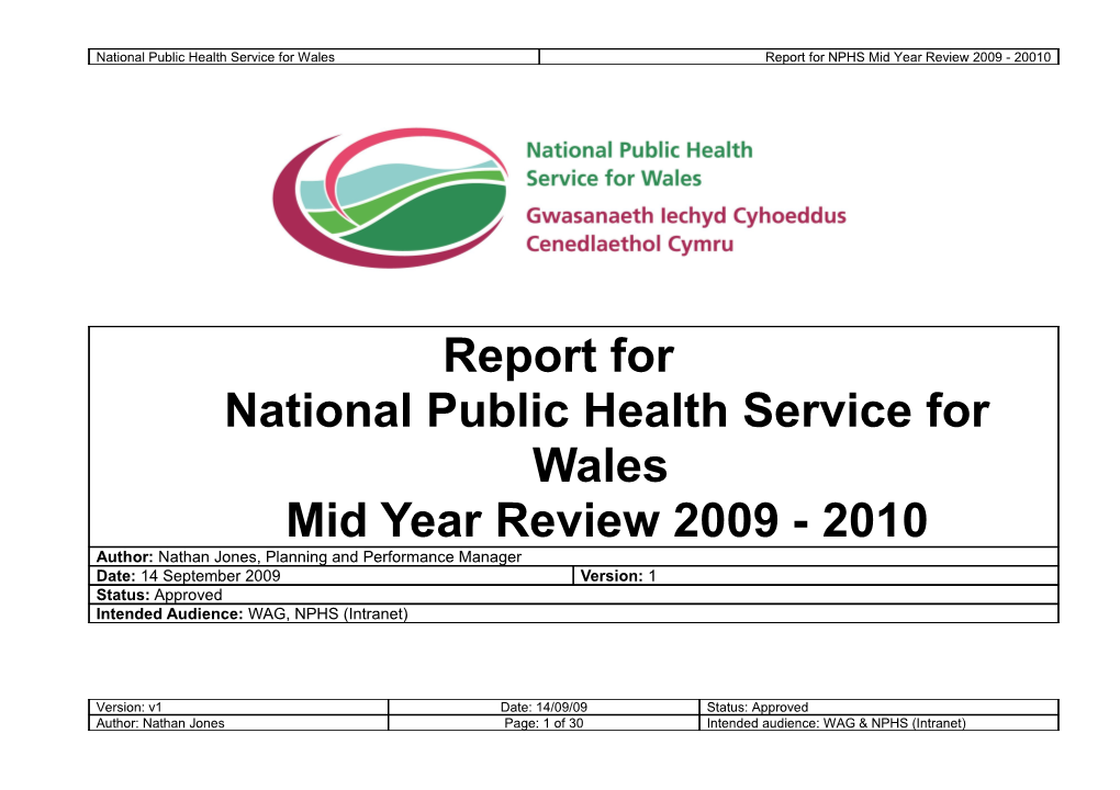 National Public Health Service for Wales