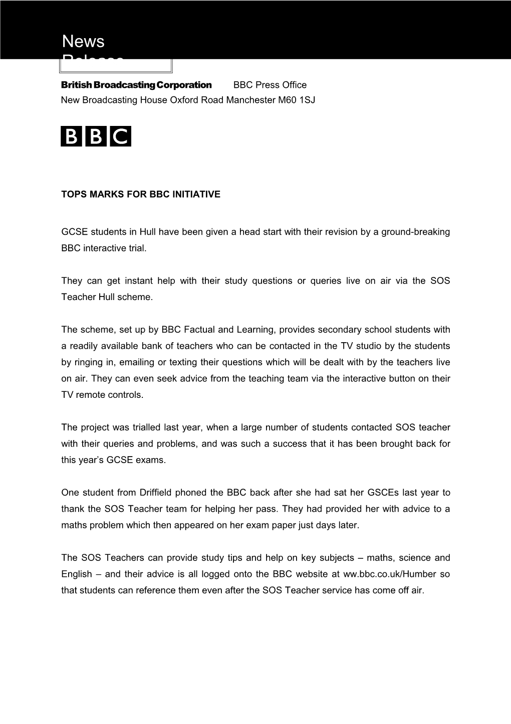 BBC Press & Publicity