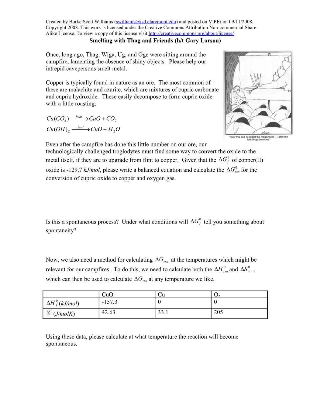 Calculating Free Energy with Thag (H/T Gary Larson)