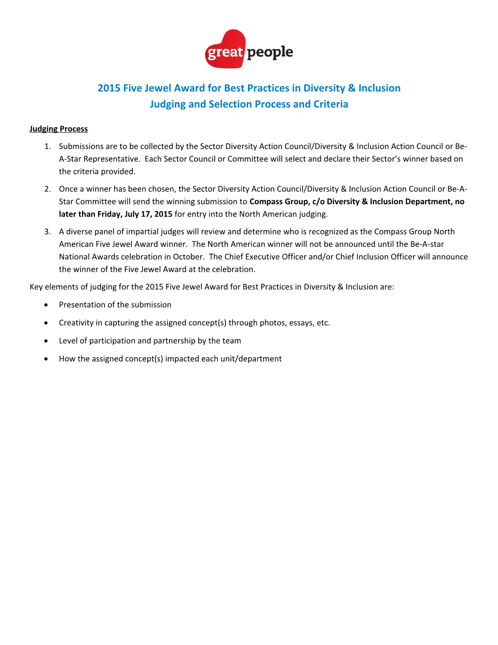 2015 Five Jewel Award for Best Practices in Diversity & Inclusion