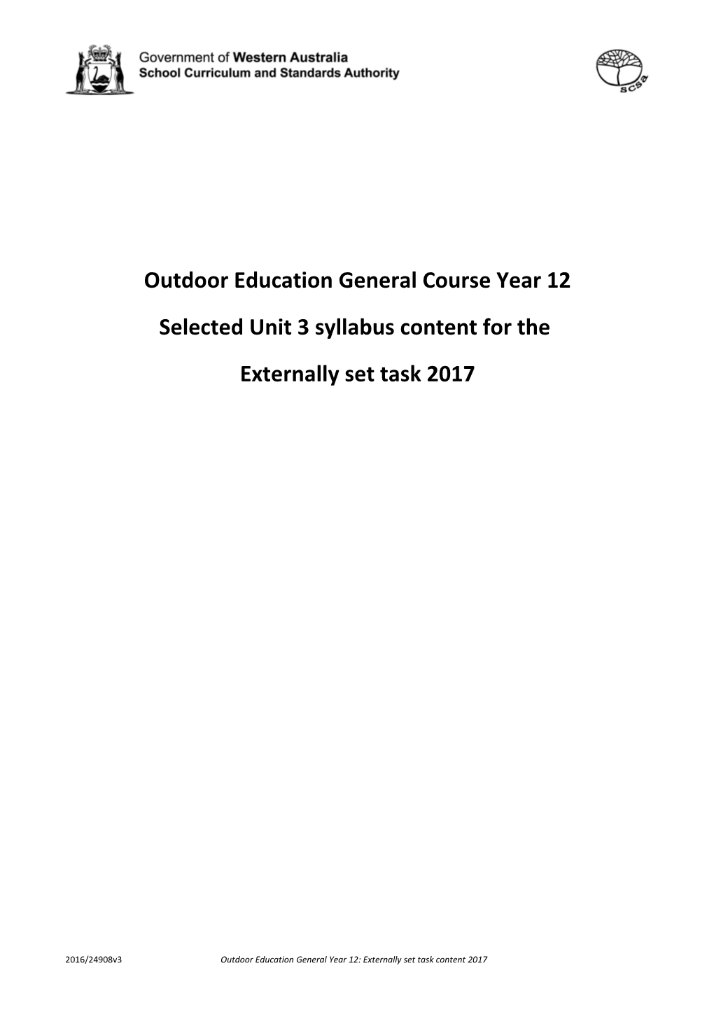 Outdoor Education General Course Year 12