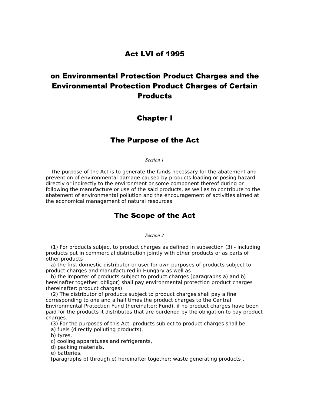 Act LVI of 1995