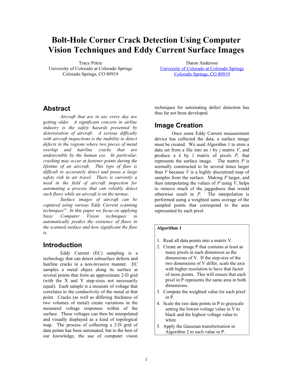 Bolt-Hole Corner Crack Detection Using Computer Vision Techniques