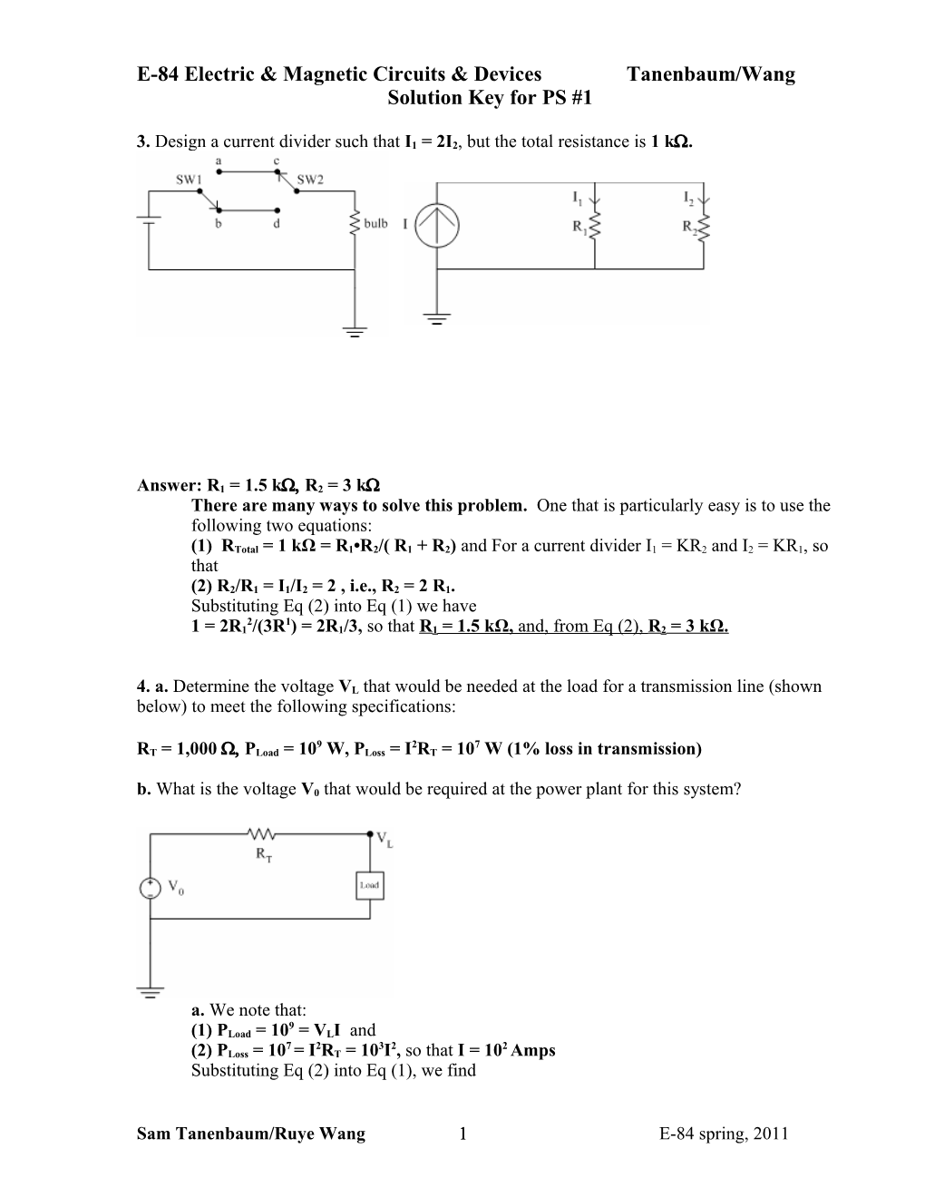 E-84 Electric & Magnetic Circuits & Devices Tanenbaum/Wang