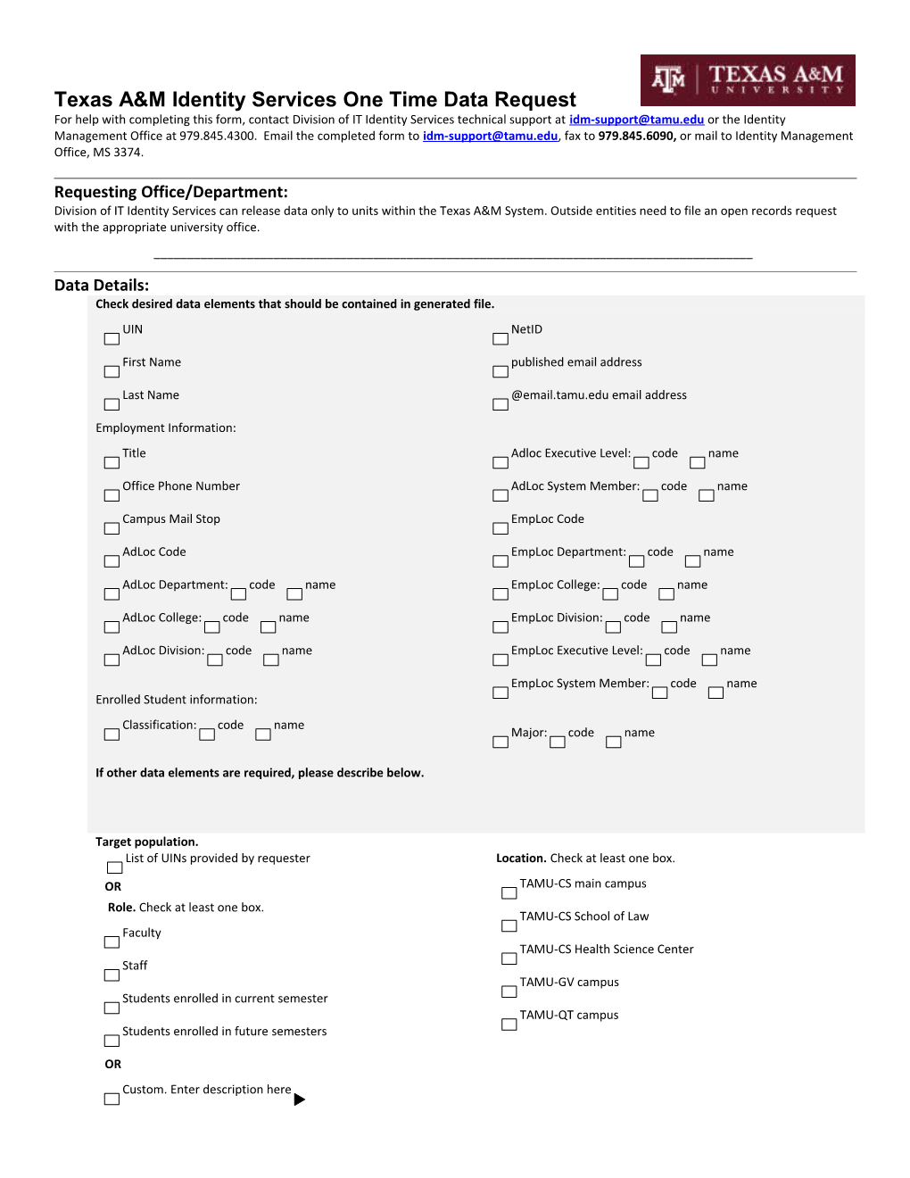 Directory Services Data Request