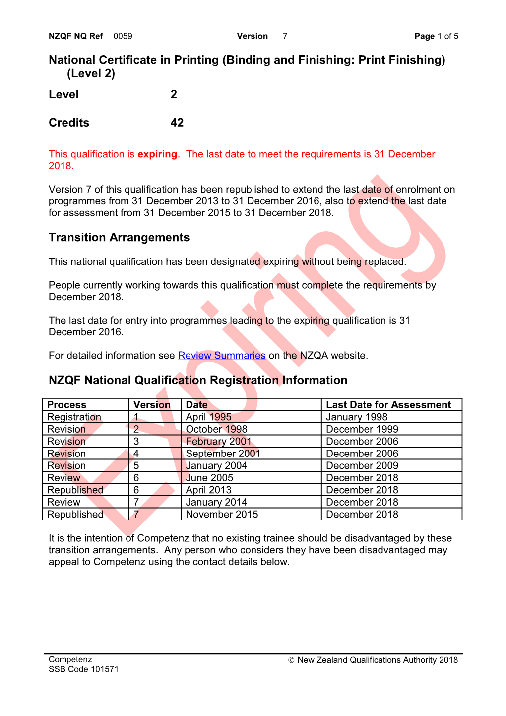 0059 National Certificate in Printing (Binding and Finishing: Print Finishing) (Level 2)