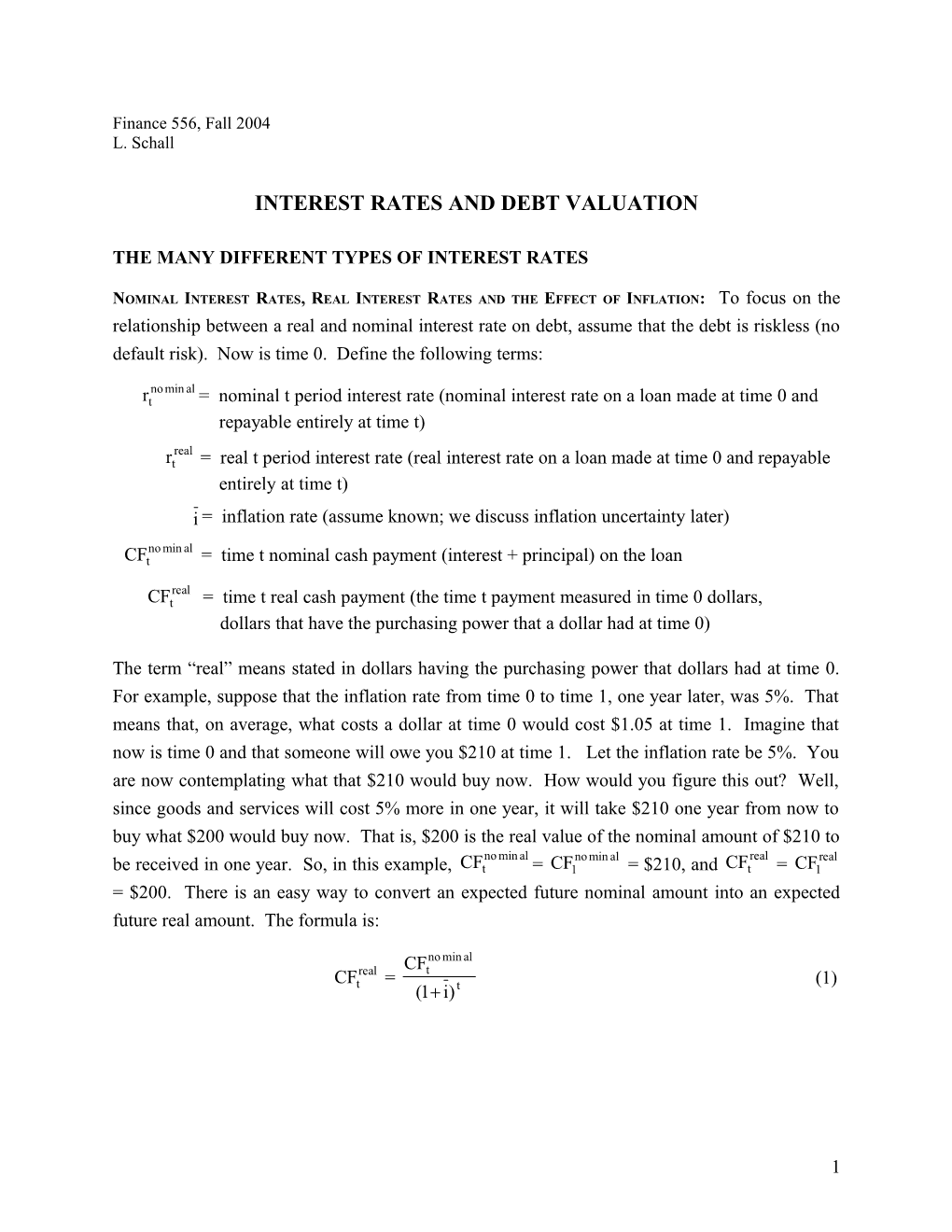 Inflation, Cash Flows and Discount Rates