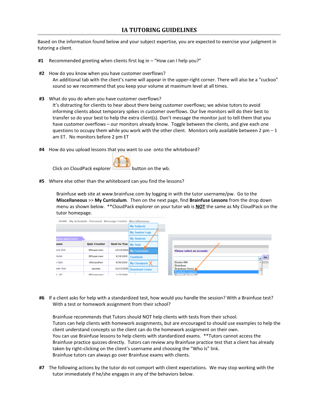 Ia Tutoring Guidelines