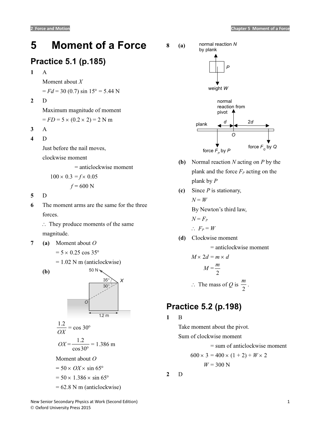 2 Force and Motionchapter 5 Moment of a Force