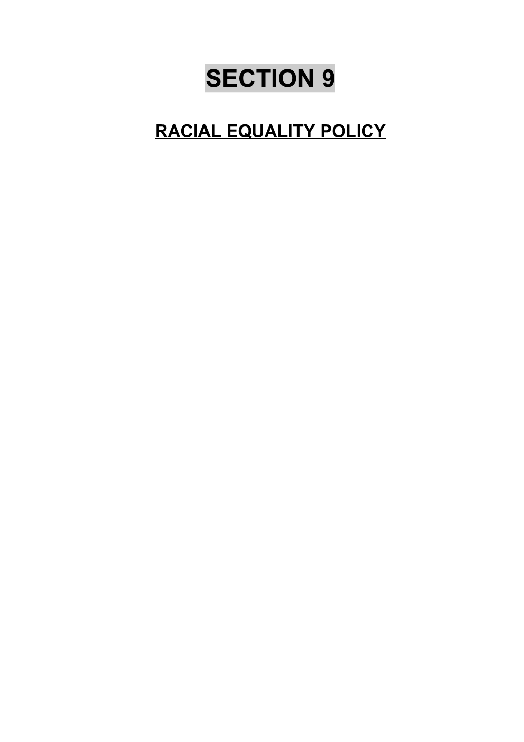 Policy on Anti Racism