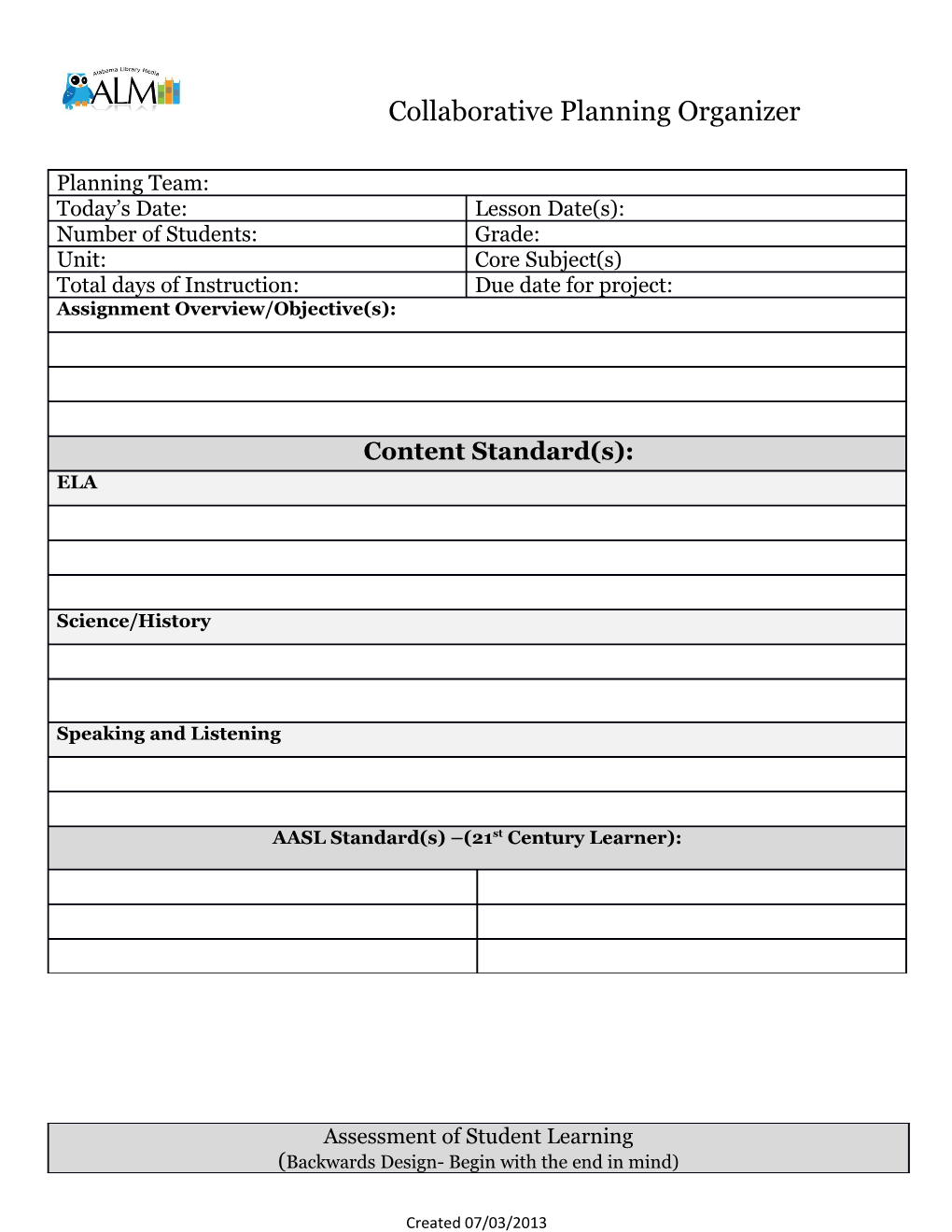 Collaborative Planning Organizer