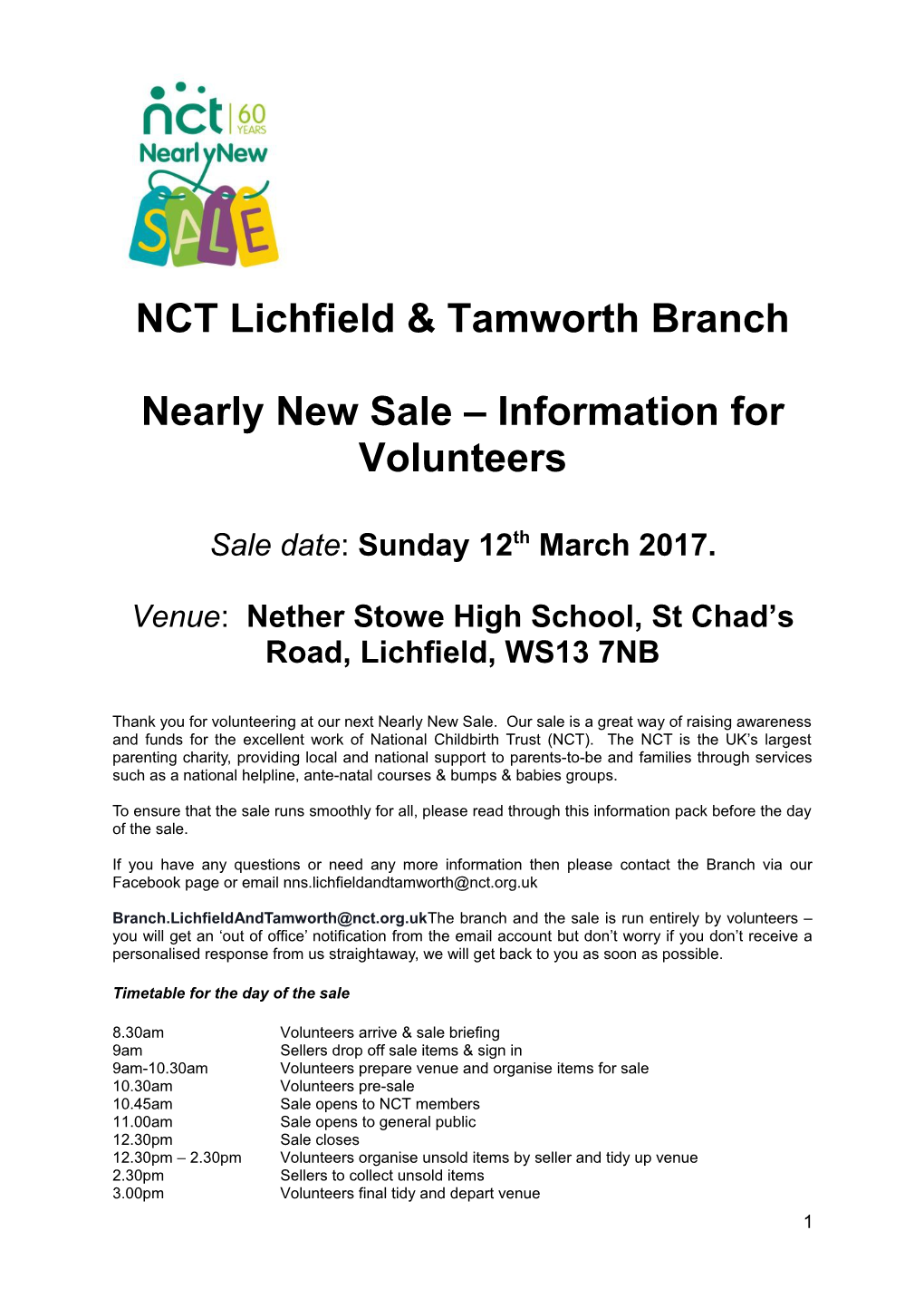 NCT Lichfield & Tamworth Branch