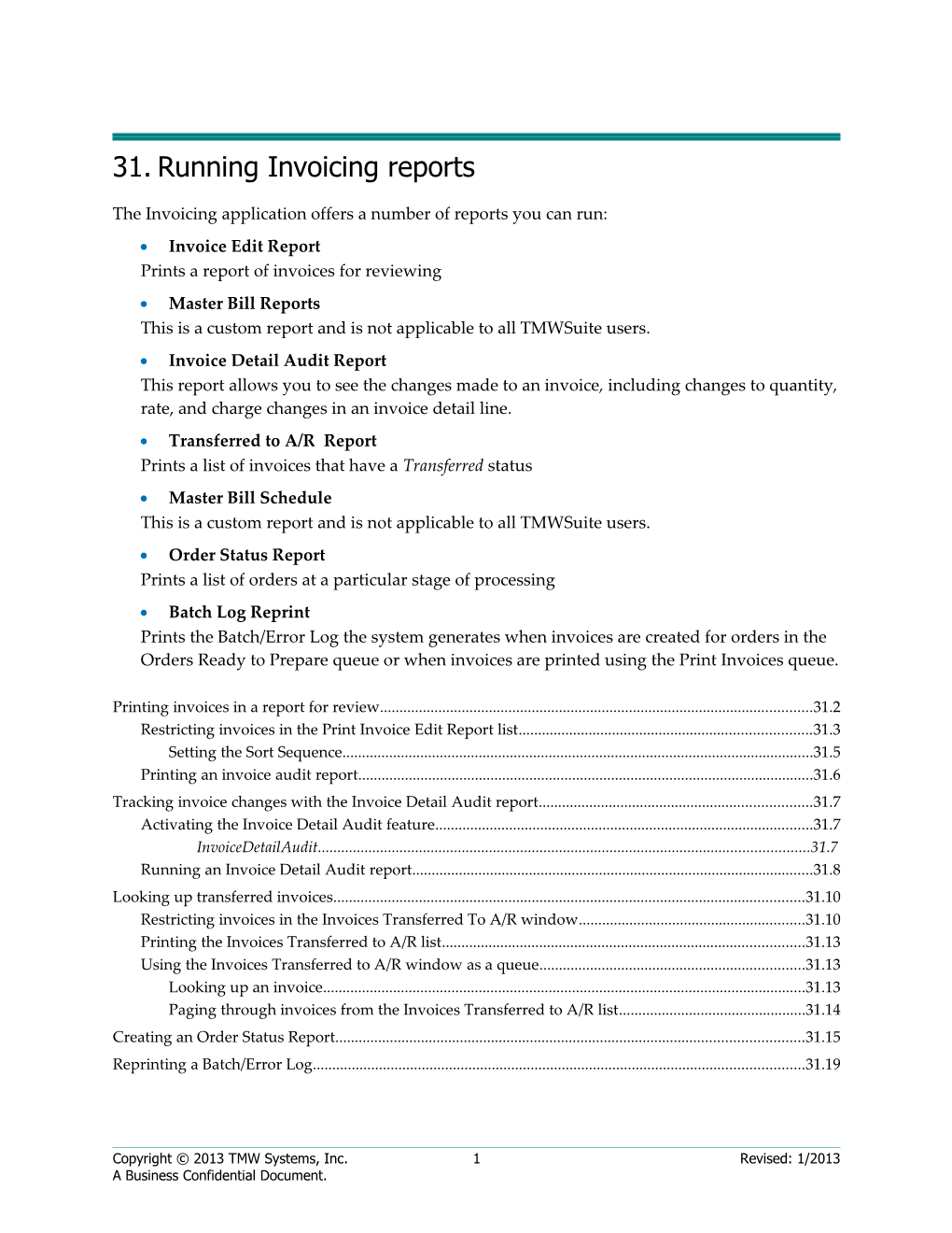 Running Invoicing Reports