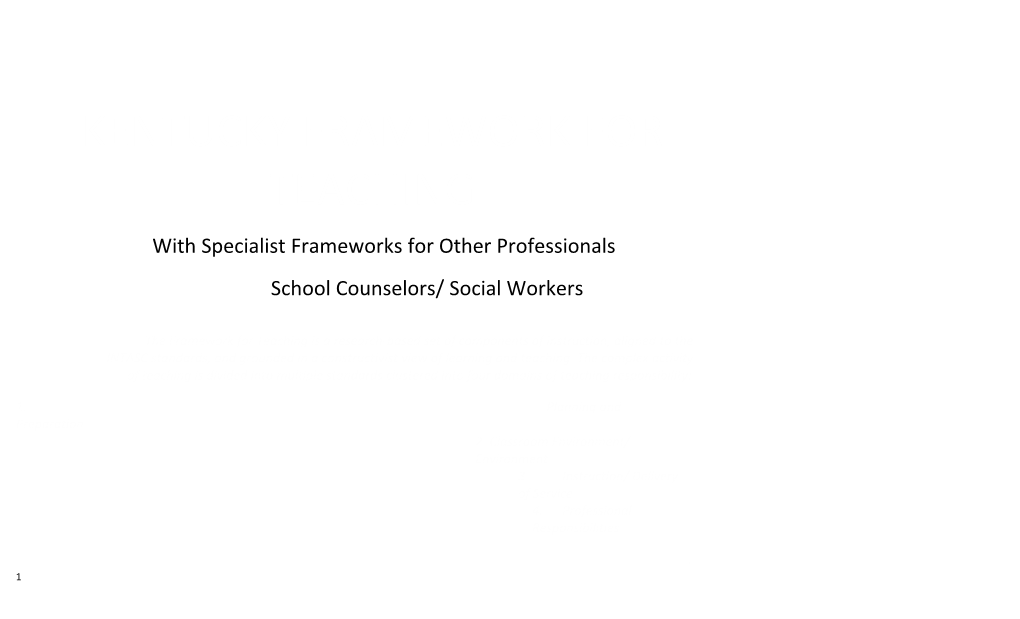 School Counselors/ Social Workers