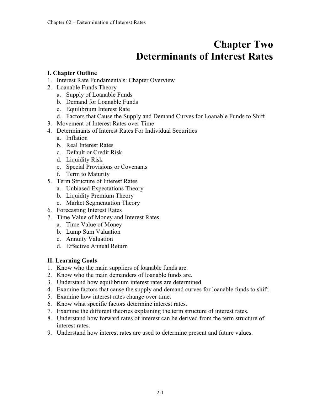Chapter 02 Determination of Interest Rates