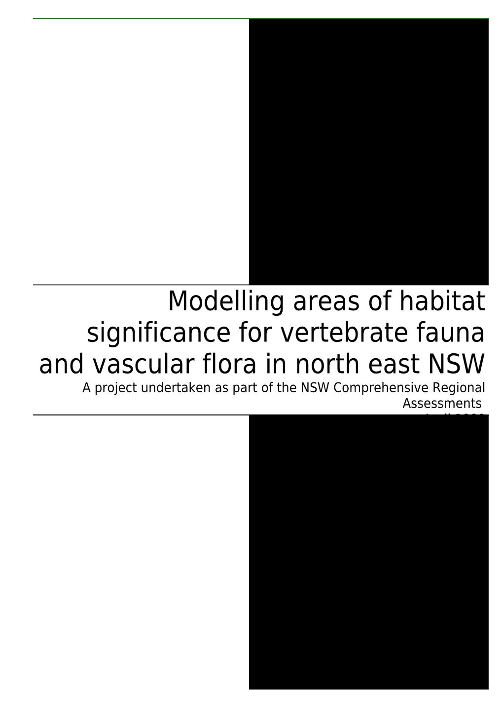 Modelling Areas of Habitat Significance for Vertebrate Fauna and Vascular Flora in North-East