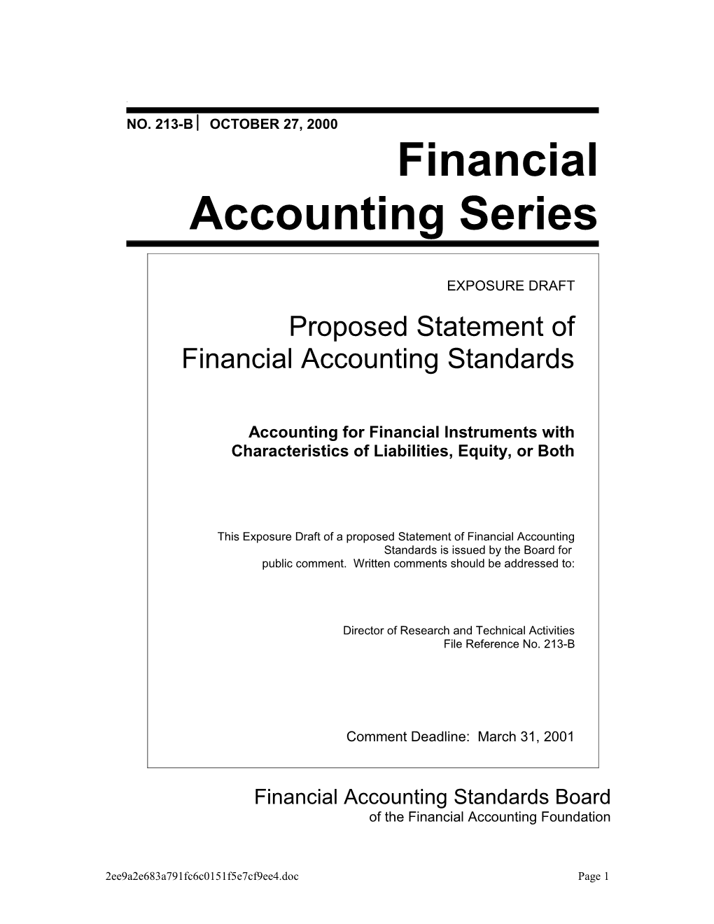 ED-Acctg for Fin. Instruments with Characteristics