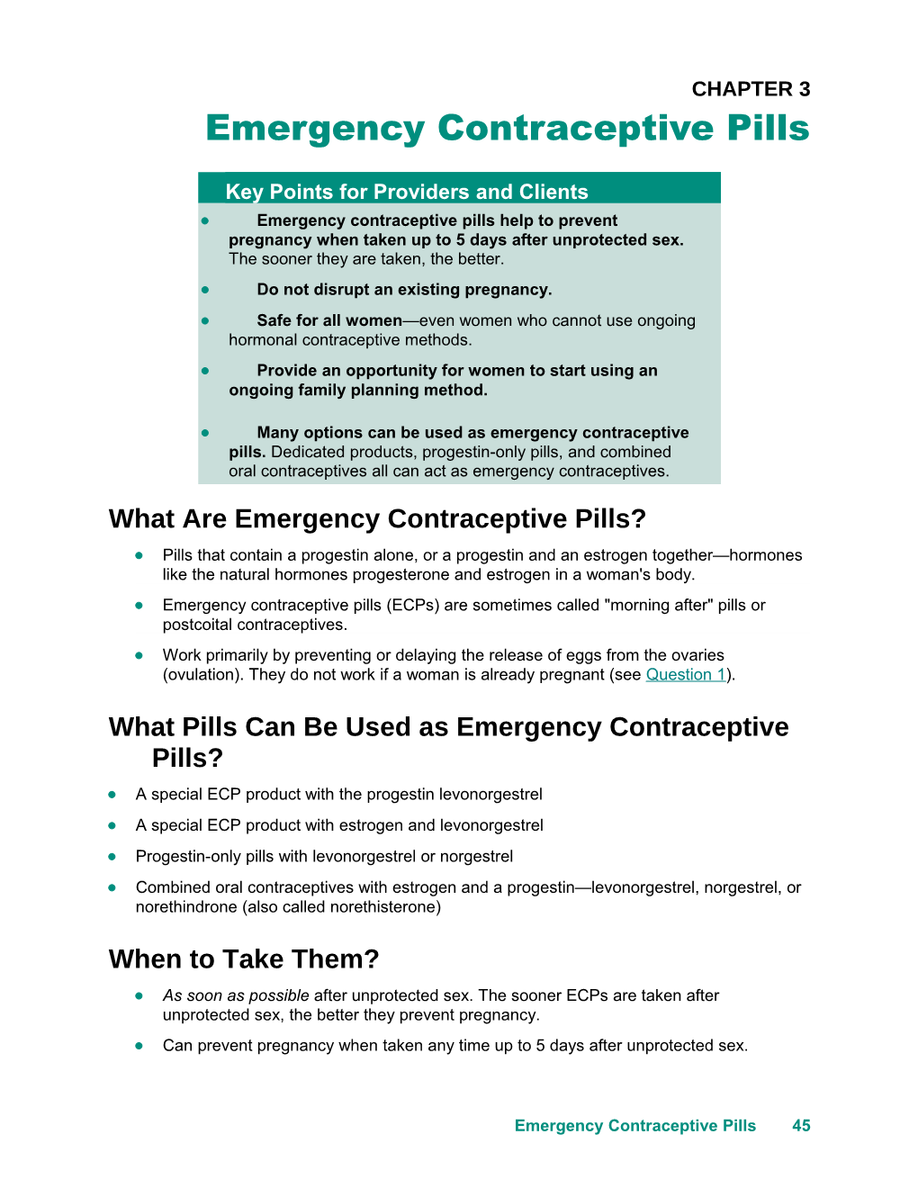 What Are Emergency Contraceptive Pills?