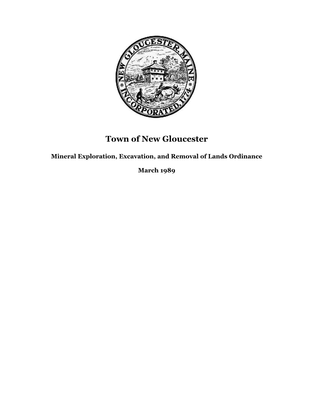 Mineral Exploration, Excavation, and Removal of Lands Ordinance