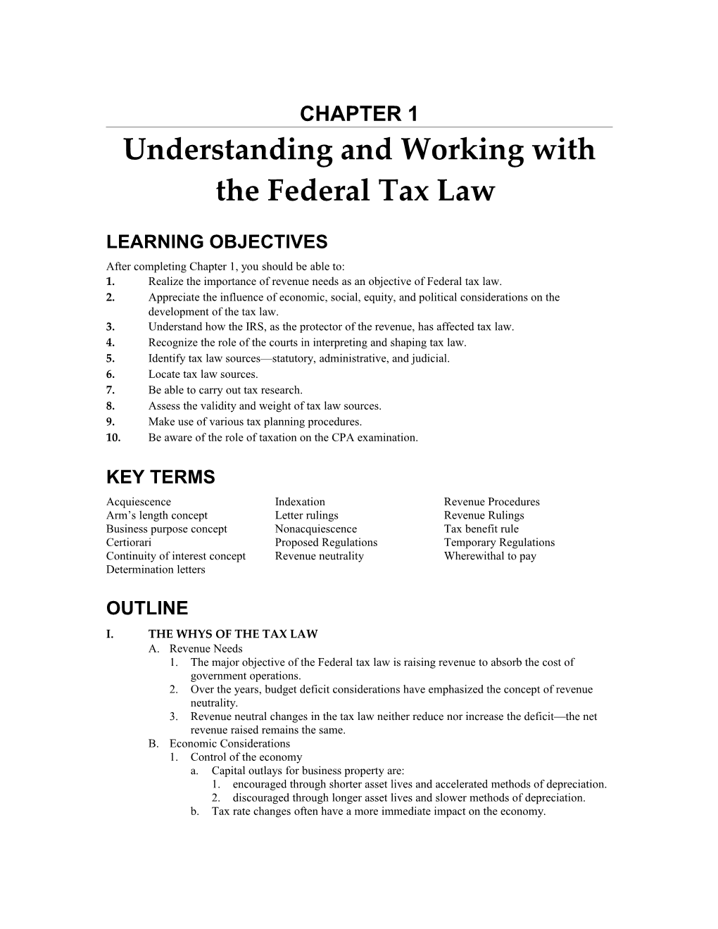 Understanding and Working with the Federal Tax Law s1